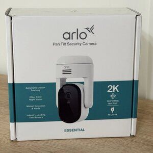 Arlo Essential Indoor Pan Tilt Security Camera 2K (2025 Release) - Wired Plug-in